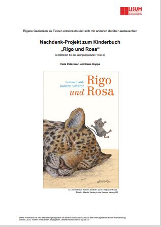 Cover Nachdenk-Projekt zum Kinderbuch "Rigo und Rosa"